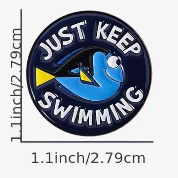 “Just Keep Swimming" Dory Enamel Lapel/Bag/Hat Collectible Pin - Picture 6 of 6